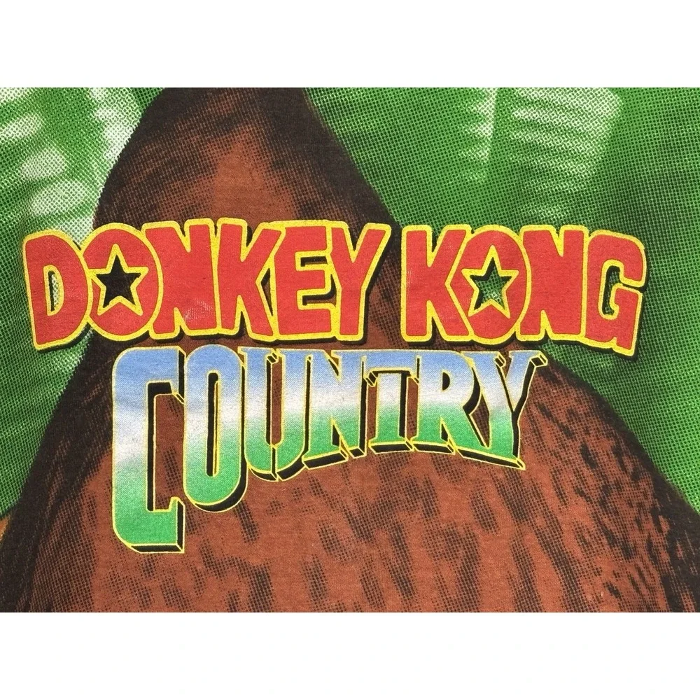 Vtg Donkey Kong Country 1994 Tshirt AOP 2 Sided Nintendo OSFM 24x29 Made USA